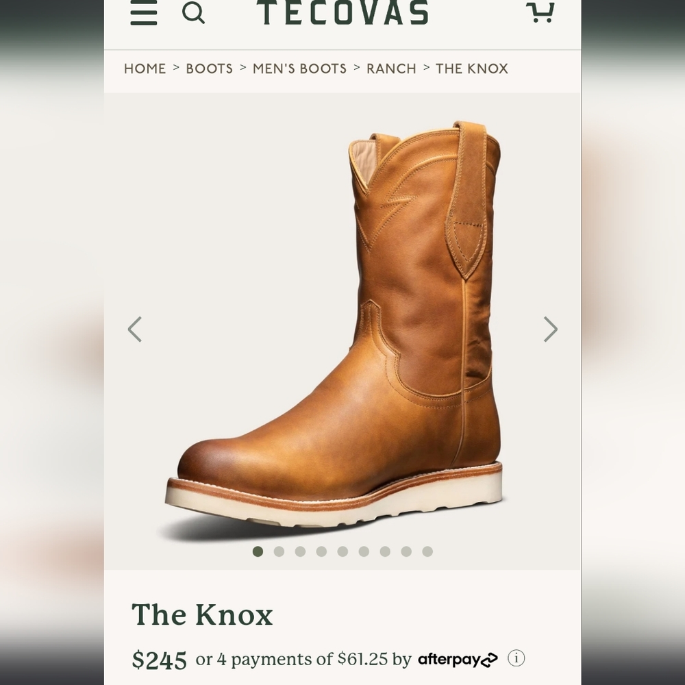 Tecovas boots,  size 14 D, tan